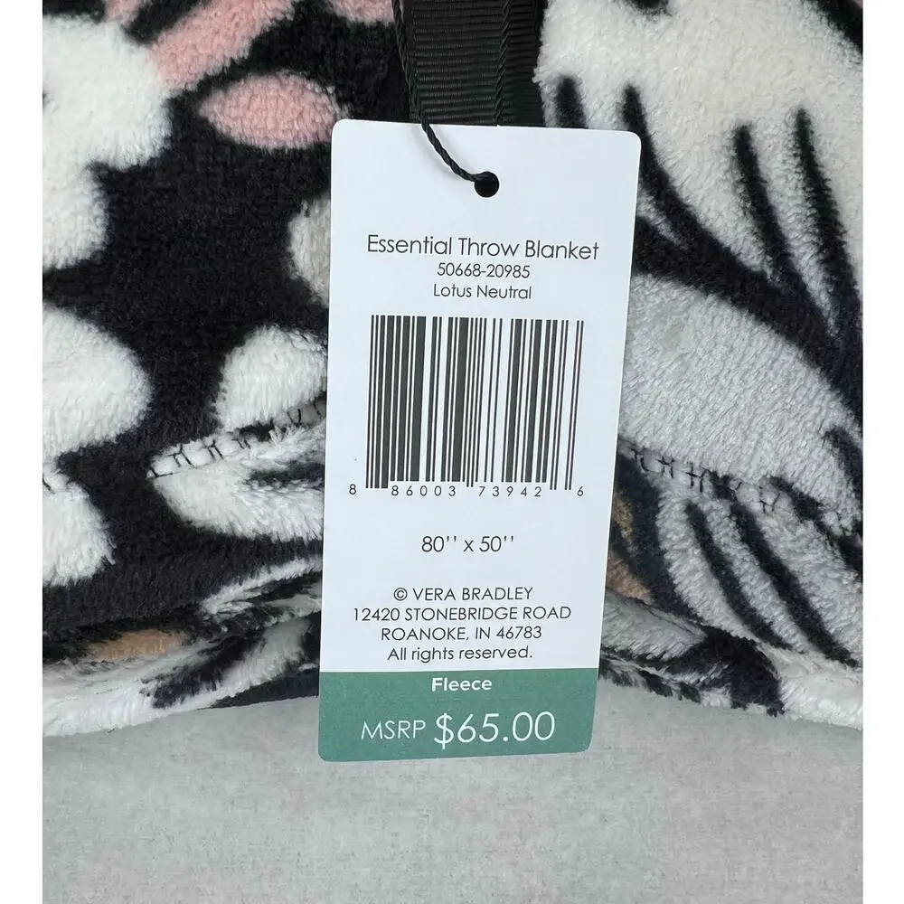 Vera Bradley Essential Throw Blanket Lotus Neutral 50
